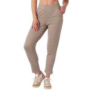 Glyder Mocha Tan Herringbone On the Go Ankle Pants